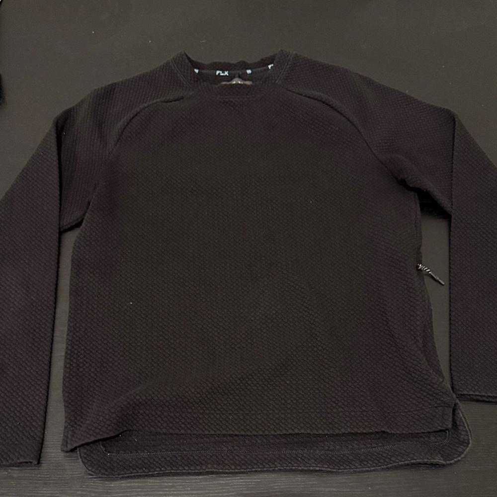 FLX Men's Textured Black Crewneck Sweater